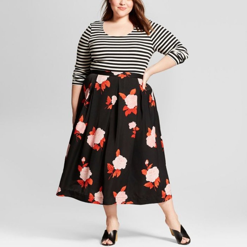 Who What Wear Floral A-Line Skirt | Size 4